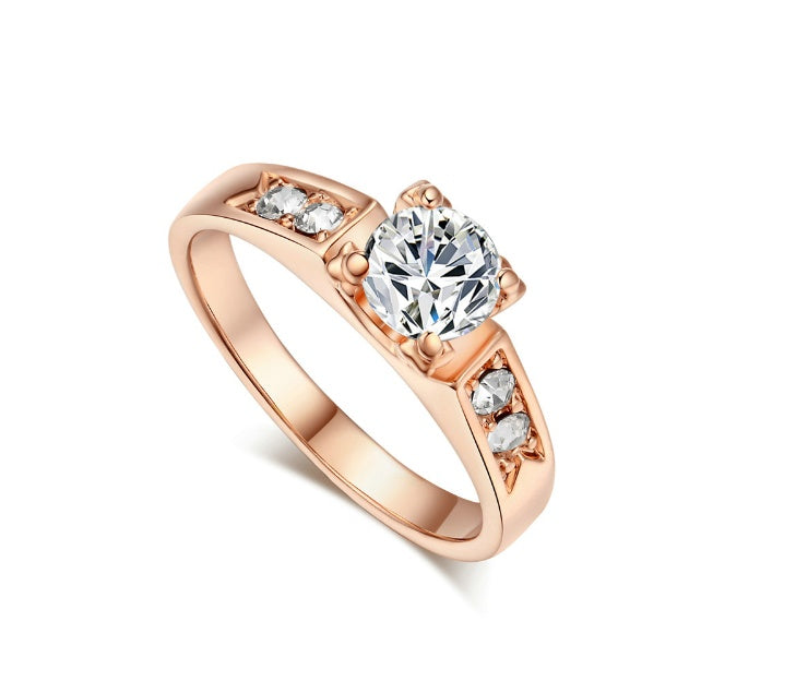 Adjustable Zircon Ring Platinum Plated Jewelry for Women