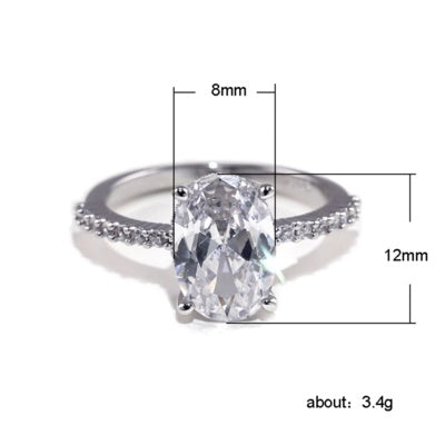 Womens Electroplated Alloy Zircon Engagement Ring European Fashion Style High Quality Metal Ring For Women New