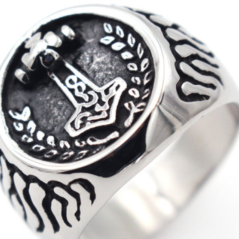 Unisex Ring Flame Wheat Goat Design Electroplated Alloy Bands for Men and Women Silver Tone Jewellery Statement