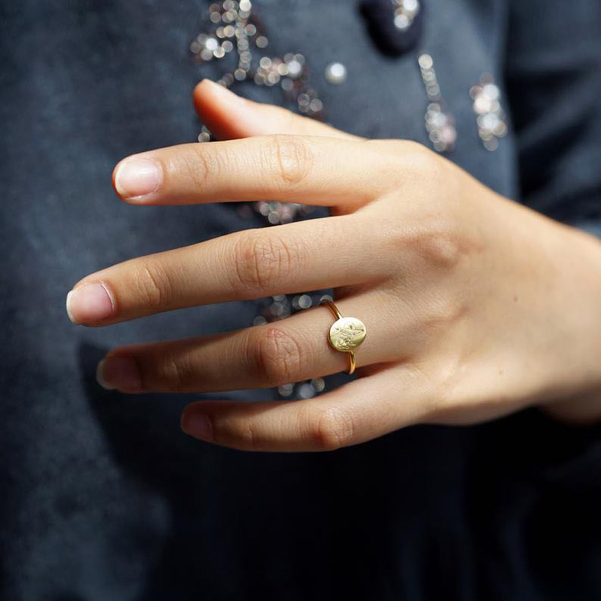 Womens Alloy Flower Ring Floral Design Size 7 Gift for Her