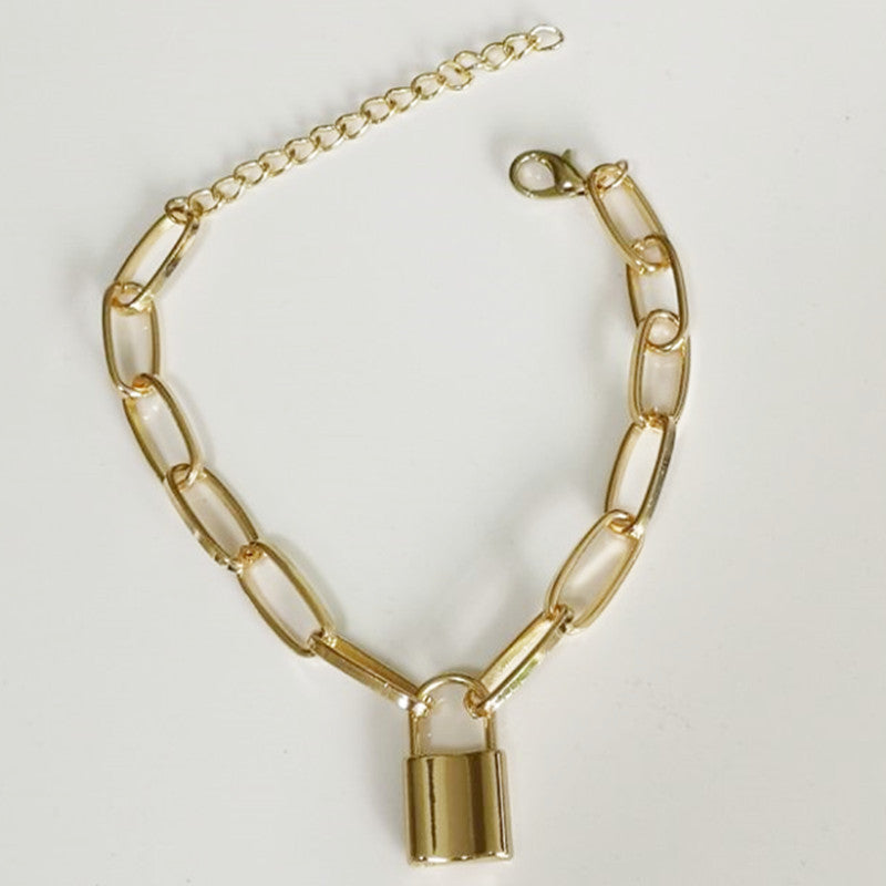 Titanium Steel Bracelet With Geometric Pendant Ball Chain