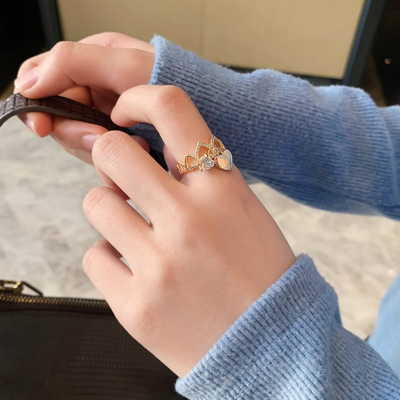 Womens Alloy Fashion Ring European Design Love Ring Shiny Jewelry For Women Girls Everyday Wear Everyday Style