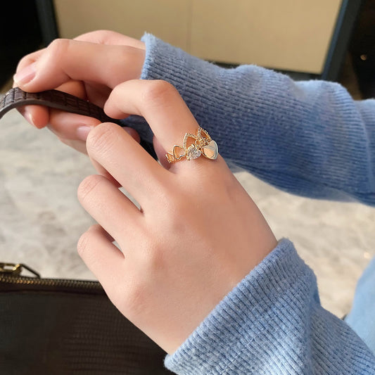 Womens Alloy Fashion Ring European Design Love Ring Shiny Jewelry For Women Girls Everyday Wear Everyday Style