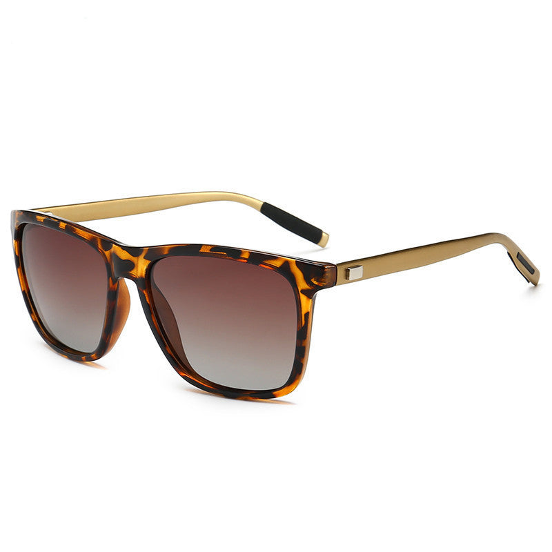 Leopard Print Polarized Sunglasses With Metal Frame And PC Lenses For Driving Travel And Everyday Wear Slim Fit