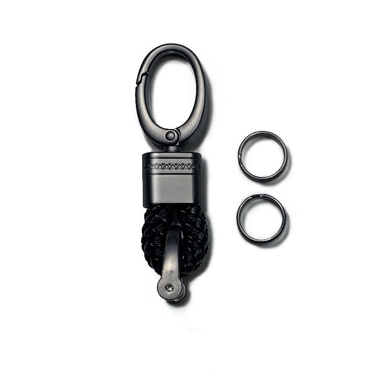 Mens Braided Rope Leather Keychain With Short Ring For Car Keys 8 Cm Length Durable Accessory Black Red Pink Gift