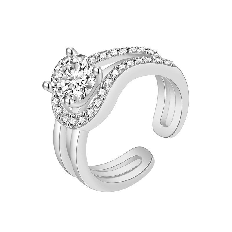 Womens Copper Heart Ring Adjustable Opening Three In One Design Fashion Jewelry Gift For Her For Everyday Uses