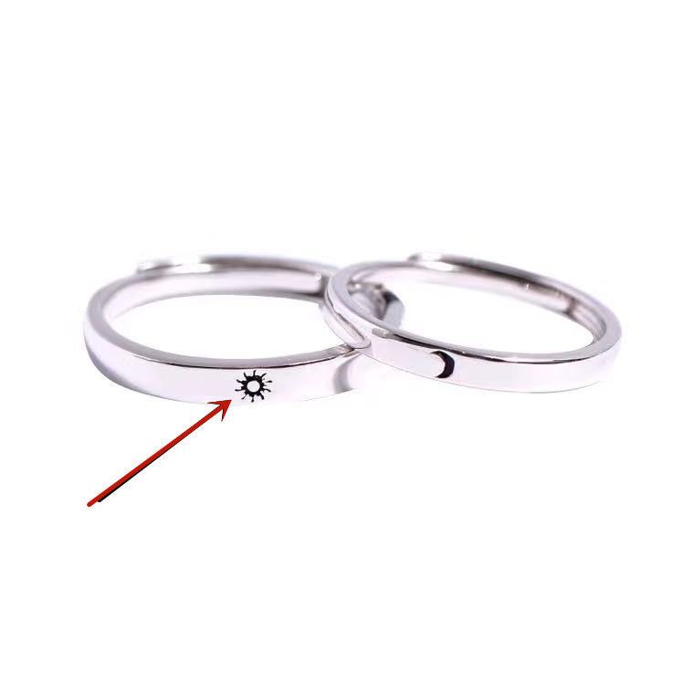 Sun And Moon Couple Rings Adjustable Matching Rings For Him And Her Celestial Copper Promise Bands For Couples