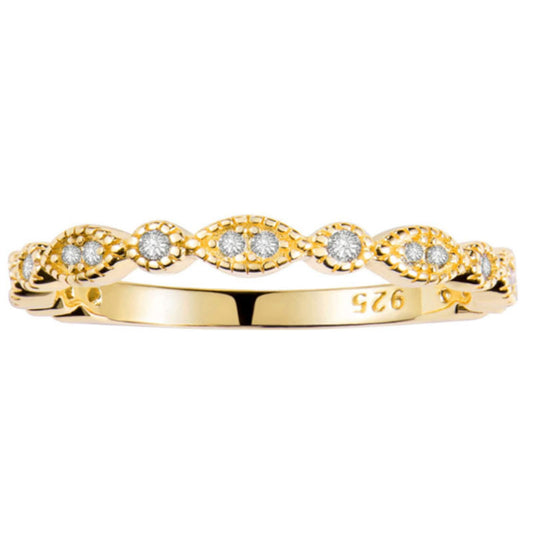 Women's Geometric Ring with Horse Eye Pattern Electroplated S925 Silver Ornament Rose Gold Ring Gold Ring Platinum Ring for Her Simple Retro Ring