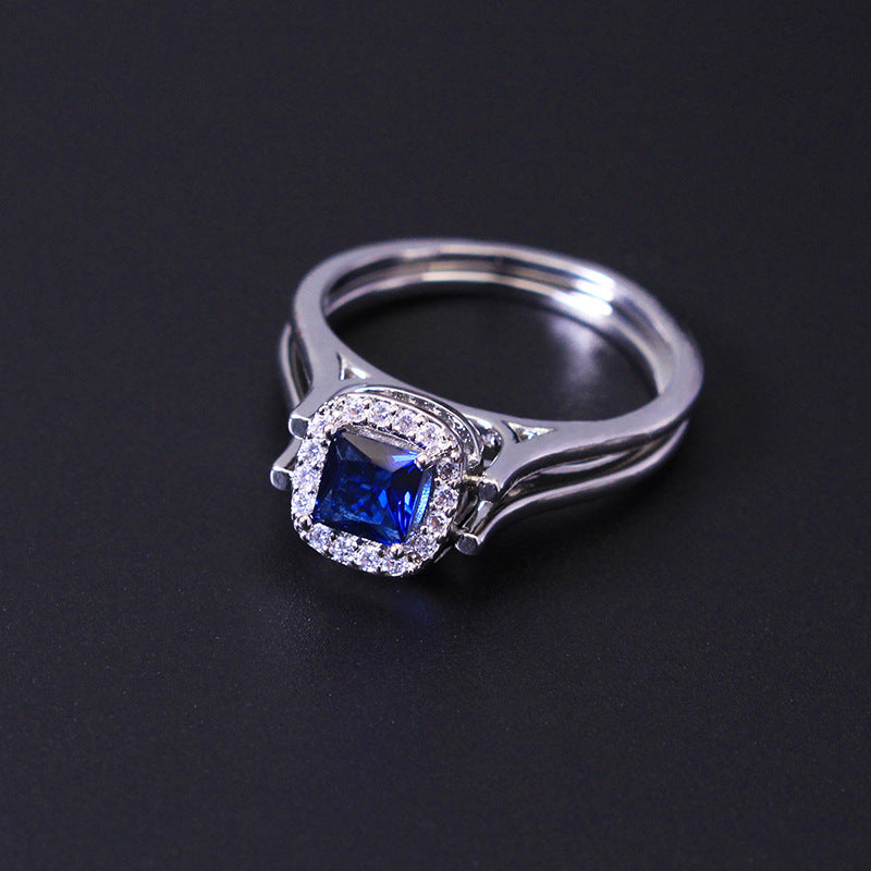 Copper Zircon Double Color Flip Ring For Women Reversible