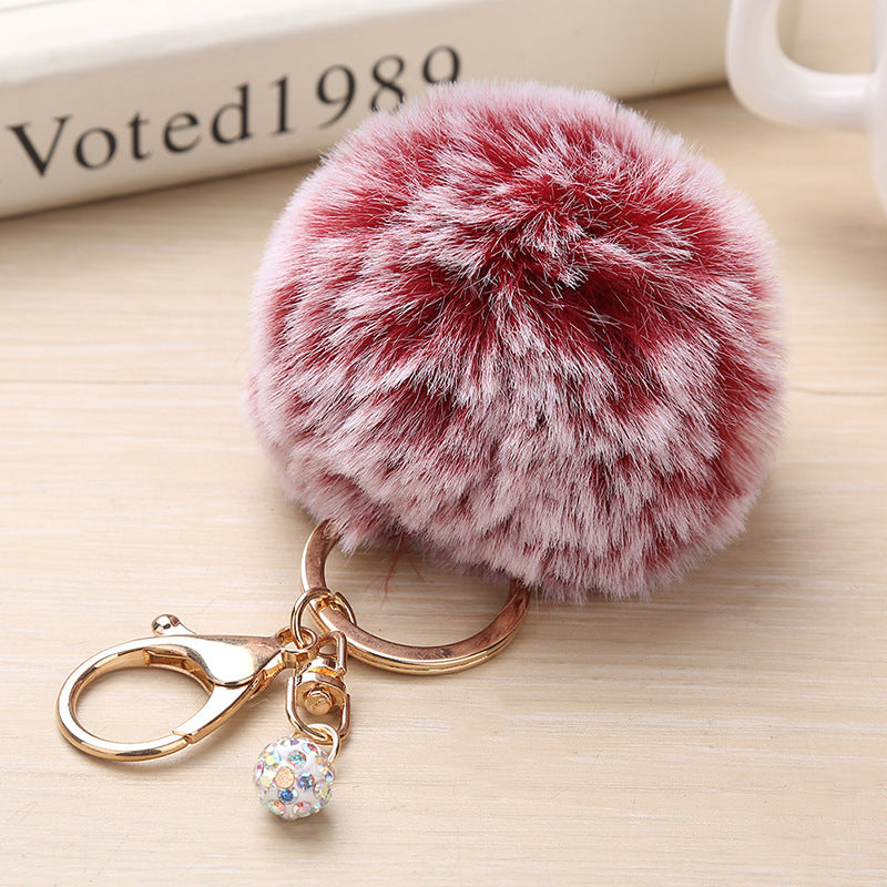Plush Keychain Pendant Spherical Keyring Accessory 8cm Home Fashion Car Key Chain Festival Gift For Unisex Two Tone