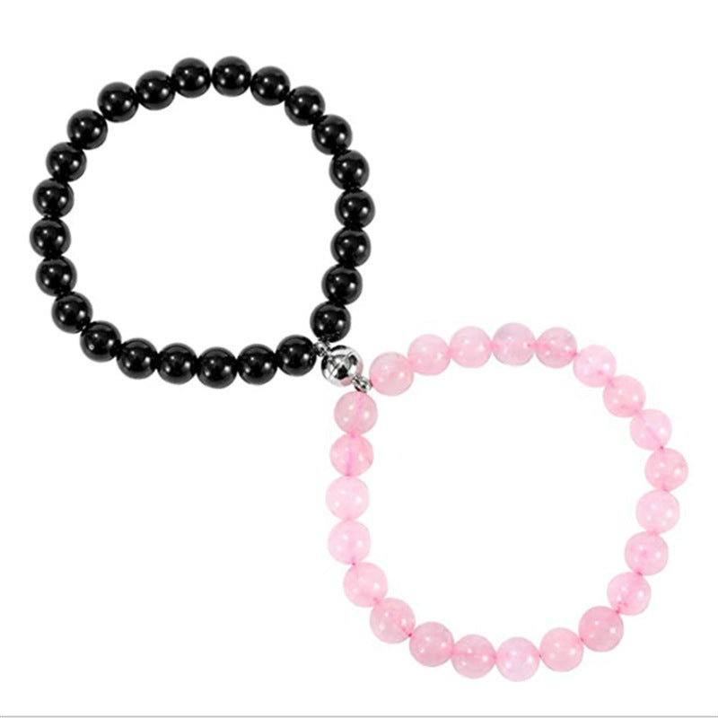 Couple Bracelets Set With Magnetic Buckle Matching Bracelet Simple Geometric Design Ethnic Retro Jewelry Anniversary