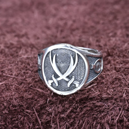 Unisex Double Knife Ring Adjustable Open End Silver Plated Retro Design Statement Ring Fashion Jewelry for All