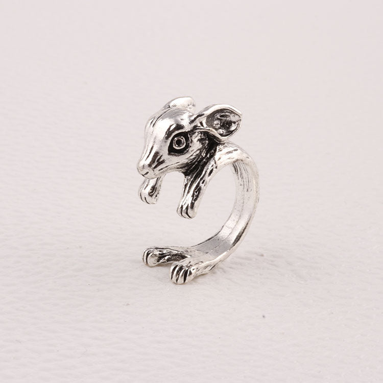 Simple Retro Bunny Ring Alloy Adjustable Opening Ring Fashion Accessory For Women With Classic Bunny Charm Now