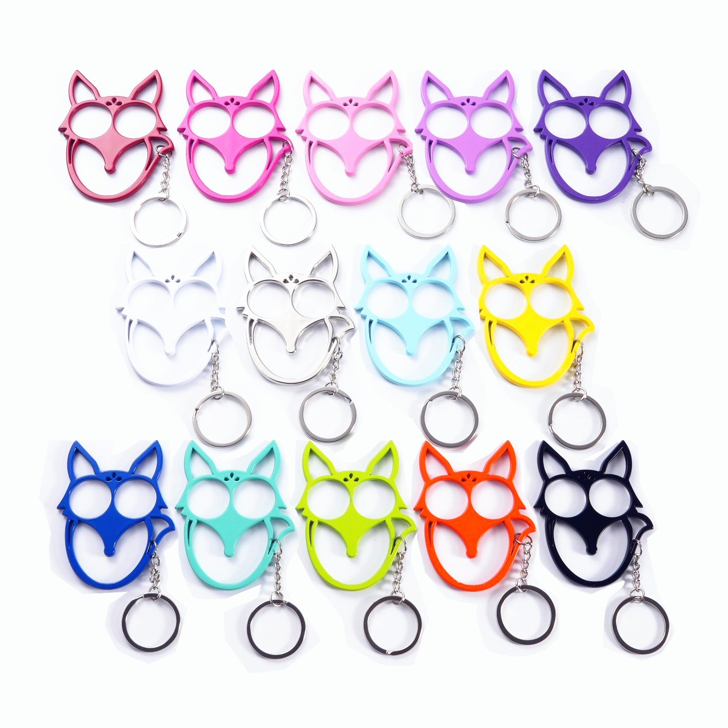 Personal Safety Keychain Metal Double Finger Locks Portable Easy Carry Concealed Lightweight Designs For Women