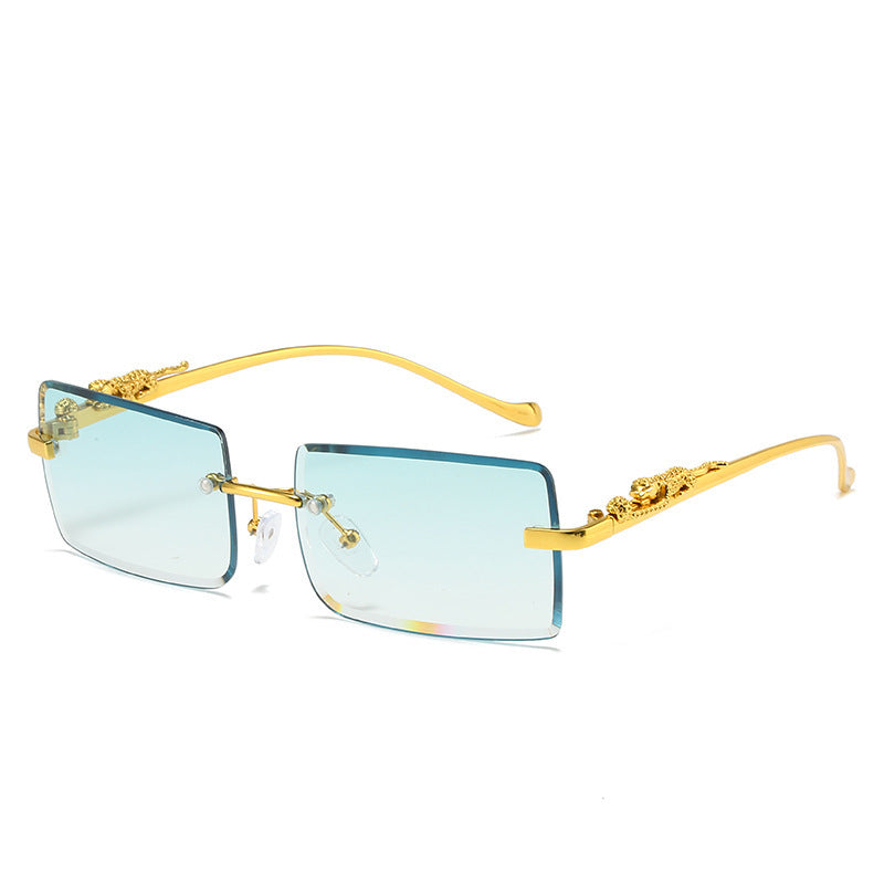 Womens Frameless Sunglasses Alloy Frames HD Mirror Lenses For Travel And Outdoor Driving Party With UV400 Lens