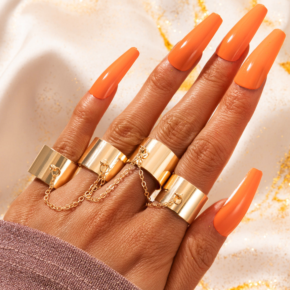 Unisex Geometric Ring Set Two Tone Alloy Wedding Bands European Design Rhombus Triangle Rings Anniversary Gift