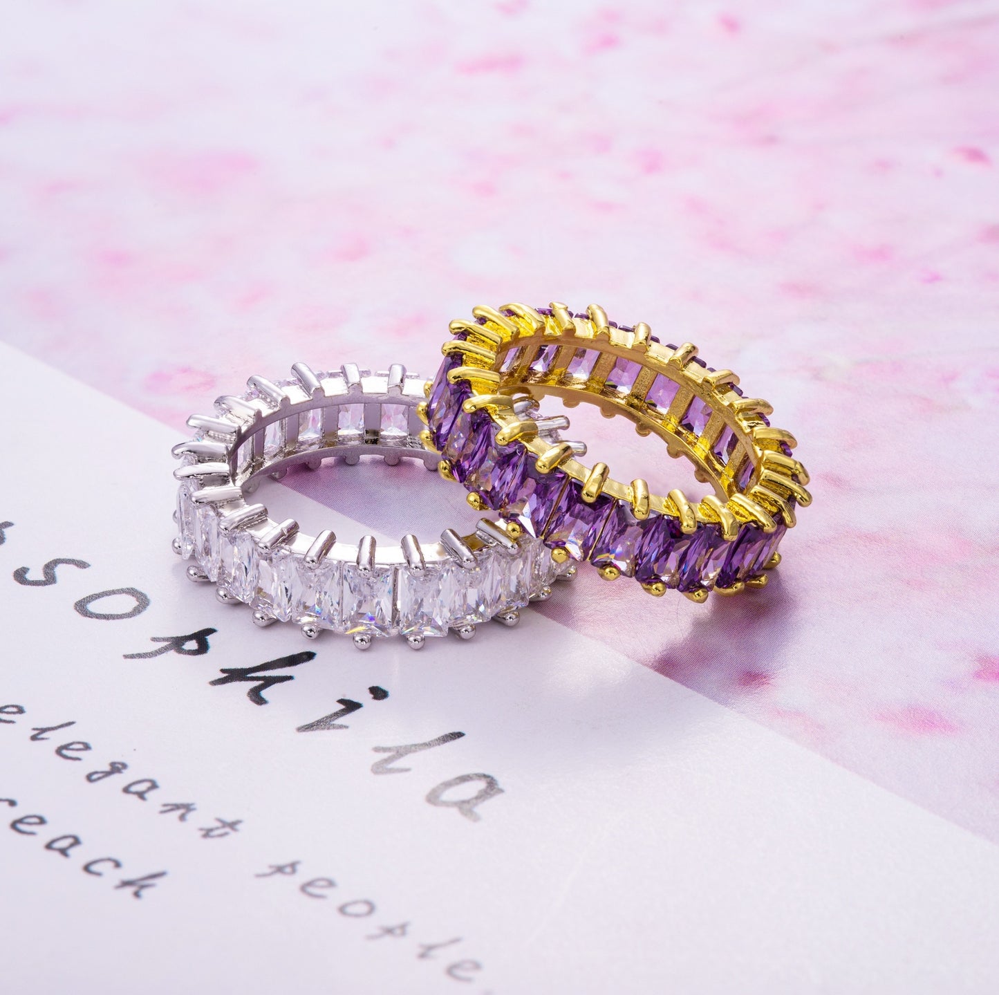 Mens Hip Hop Ring Brass With Full Diamond Single Row Zircon Round Image Platinum Gold Ring Gifts For Him Style