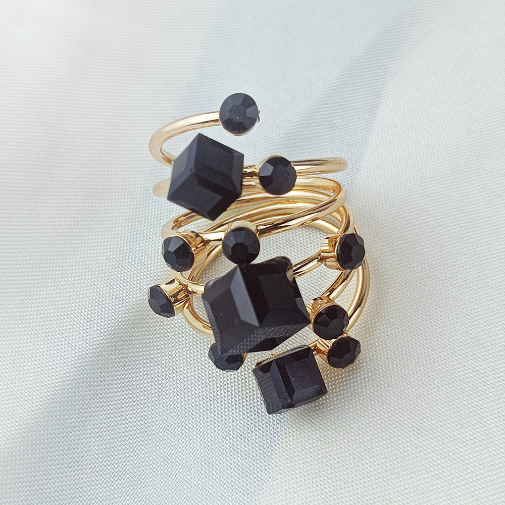 Womens Alloy Buckle Geometric Rings Simple Spring Ring Fashionable Scarf Rings Unique Design Ring Elegant Ring