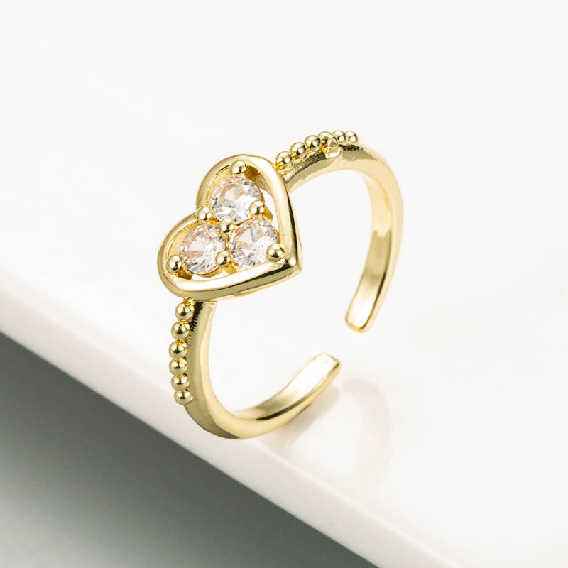 Gold Plated Copper Ring Elk Love Christmas Jewelry Fashion