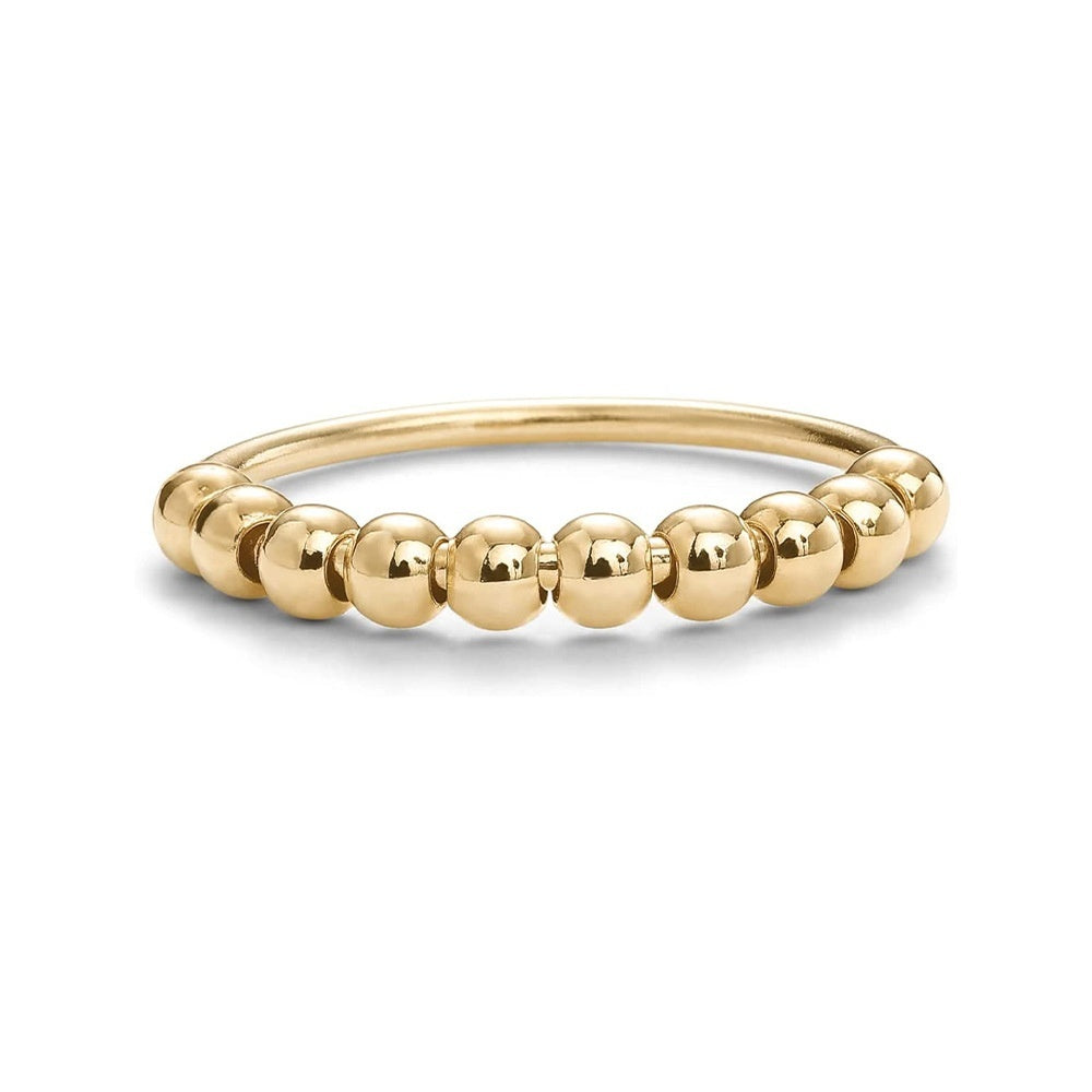 Rotatable Wind Decompression Ring for Anxiety Relief Fidget Ring Durable Stress Relief Jewelry Shiny Silver Tone Finish