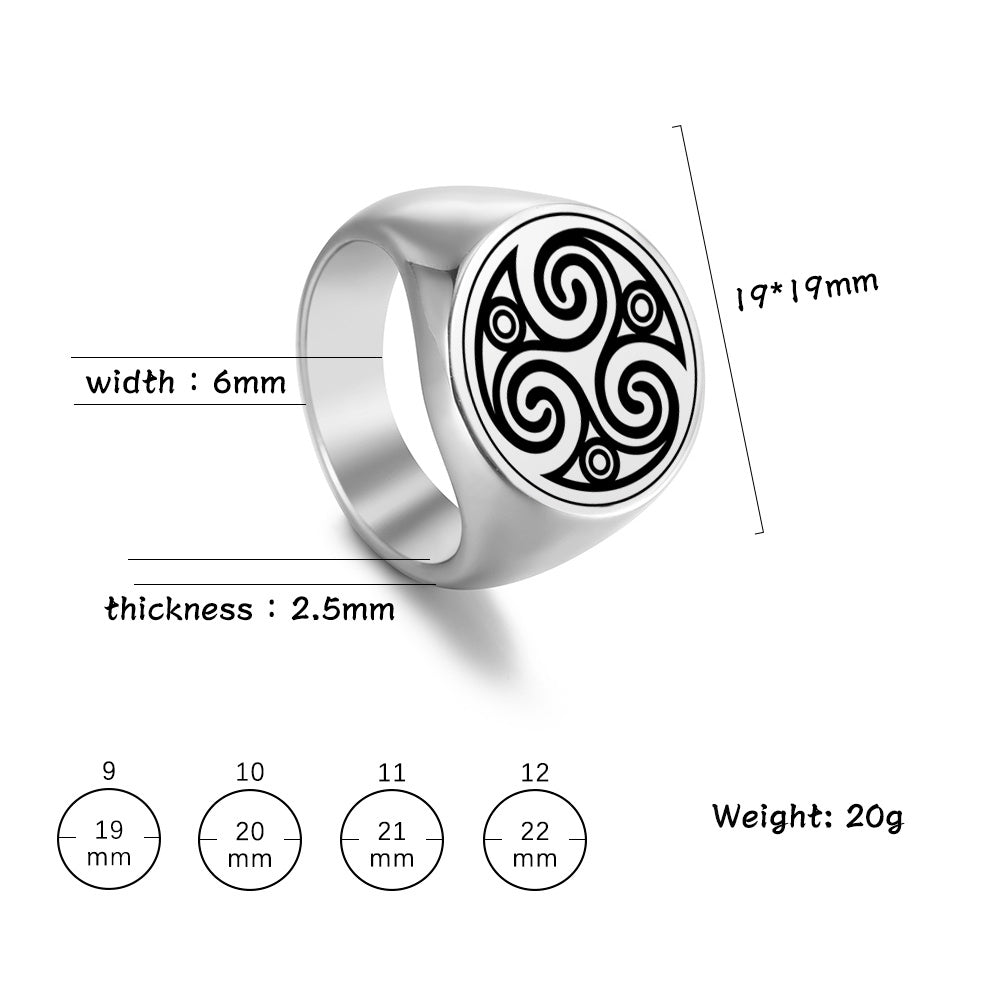 Mens Stainless Steel Ring Symbol Pattern Electroplated Durable Fashion Jewelry For Everyday Wear Everyday Shine
