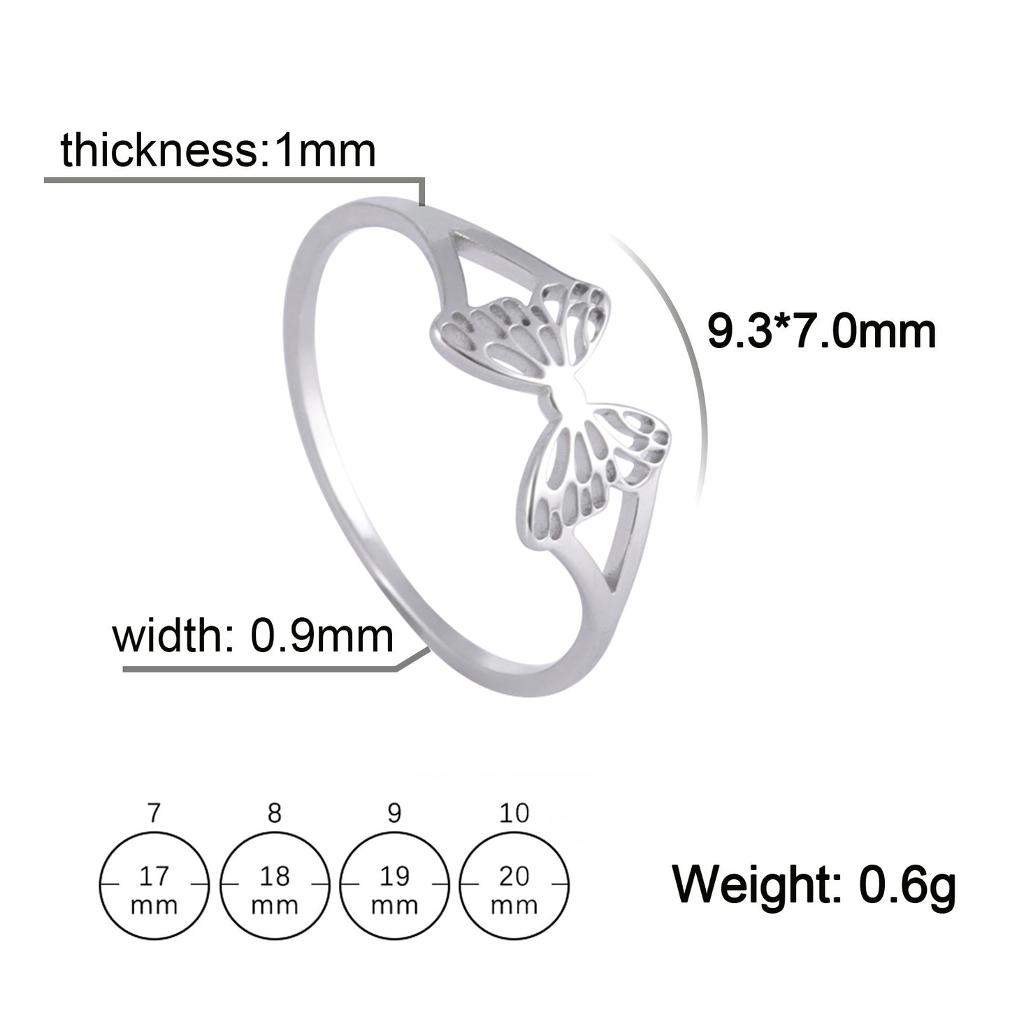 Stainless Steel Ring Set With Butterfly Daisy Heart Flower Designs Style 1 Style 2 For Women And Girls Sizes 7 8 9 10