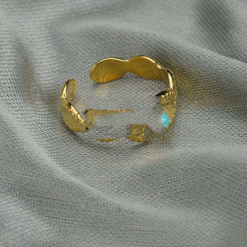 Stainless Steel Ring With Irregular Texture And Geometric Design Durable Modern Statement Jewelry For Unisex Ring