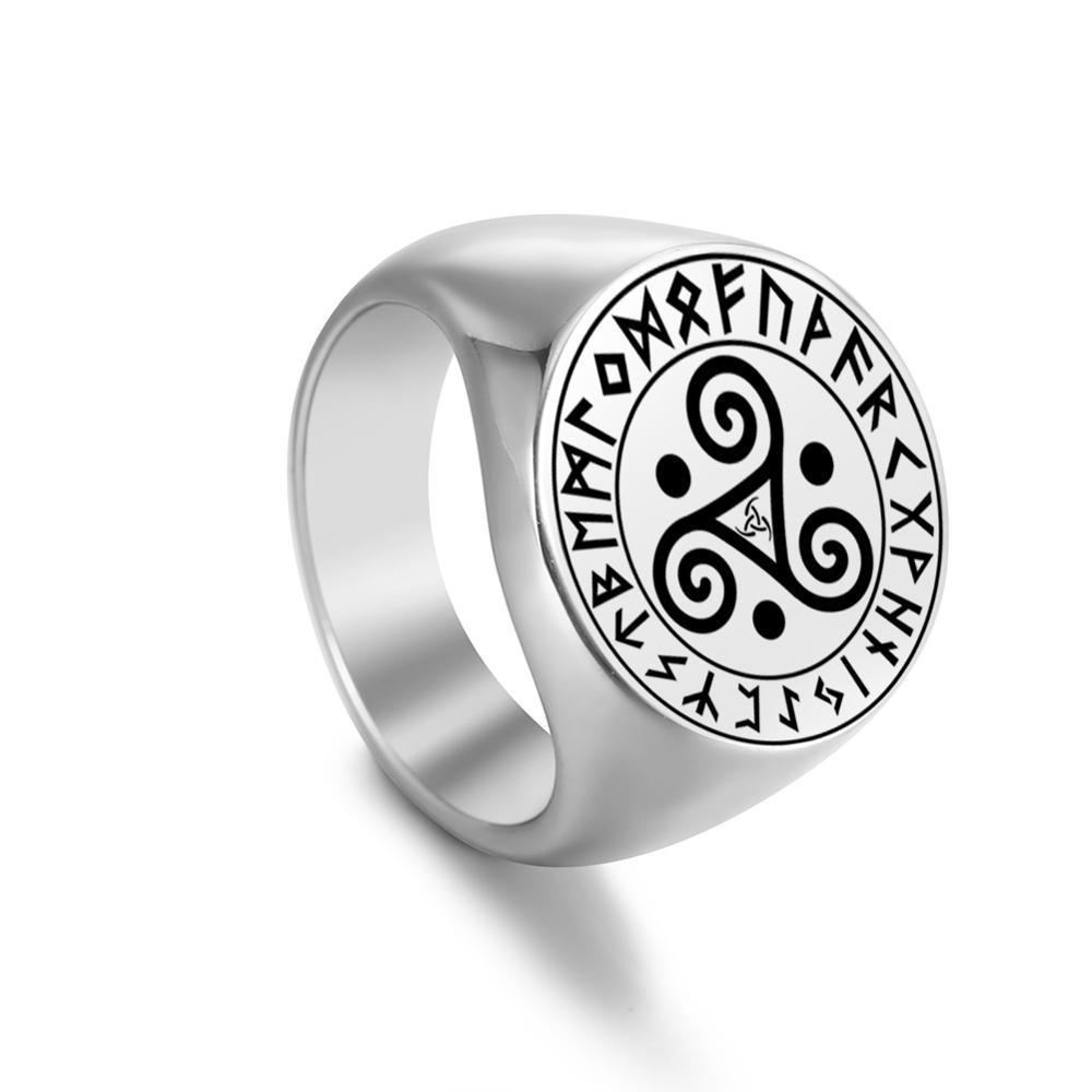 Unisex Stainless Steel Ring Geometric Triangle Aoding Symbol Pattern Letters Gold Finish Sizes 9 10 11 12 Gold