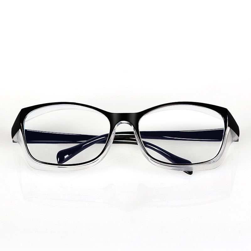 Blue Light Blocking Glasses With Metal PC Frame And Flat Lens Eyewear Black Frame Gold Frame Black Gold Accent