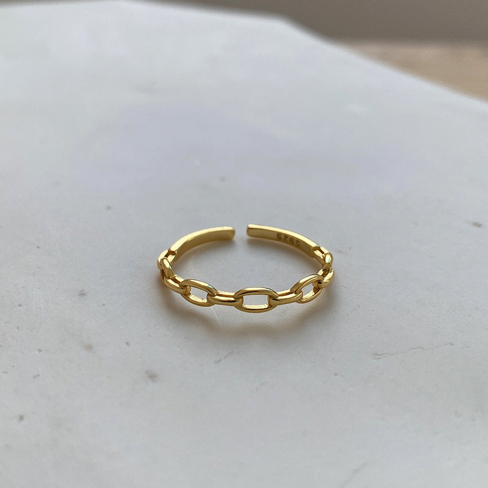 Women 925 Sterling Silver Bead Ring Mesh Ring Chain Ring Water Drop Zircon Diamonds Jewelry for Women Timeless