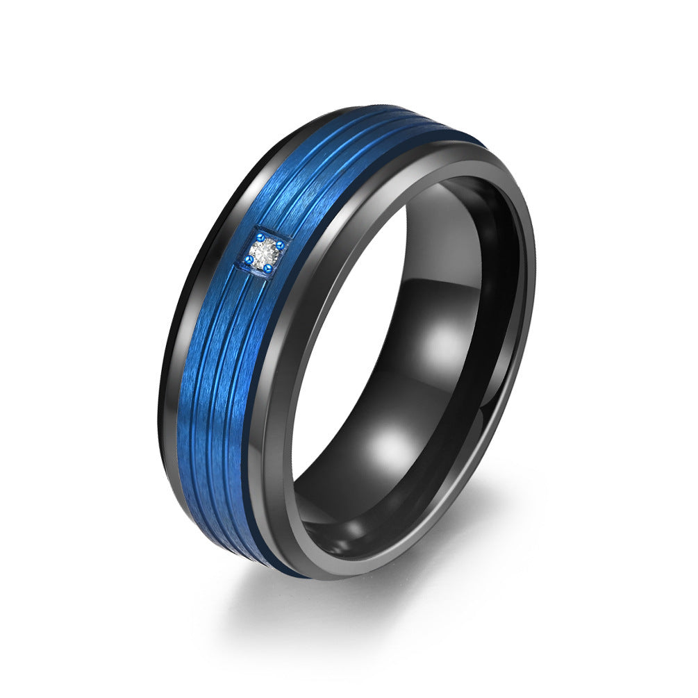 Classic Titanium Steel Men's Two-tone Ring
