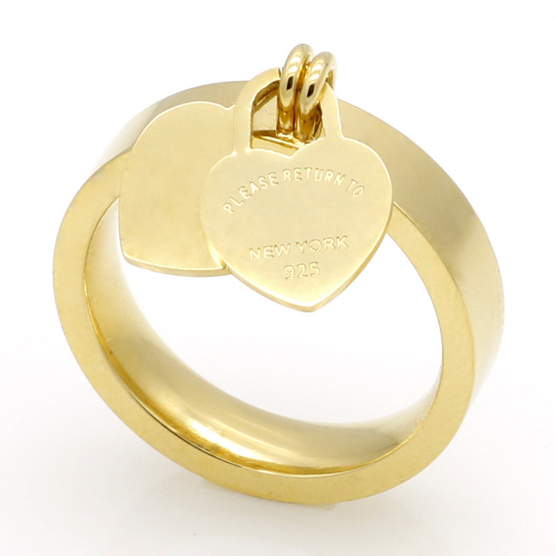 Heart Shaped Gold Plated Ring For Women Stainless Steel 316L Durable Fashion Jewelry Gift For Her Timeless Accessory
