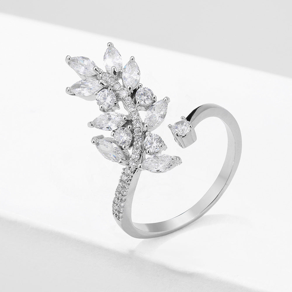 Womens Zircon Copper Geometric Ring Inlaid Fashion Jewelry Elegant Durable Statement Ring Versatile DesignsXXX