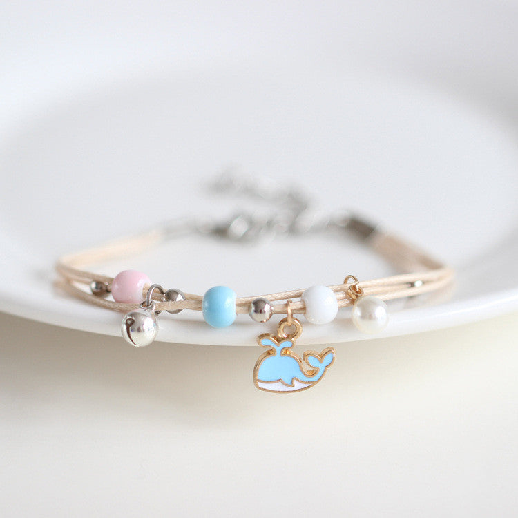 Womens Hand Knitted Charm Bracelet Hand Woven Alloy Moon Cat Design For Girls And Friends Gifts For Moms Gifts Style