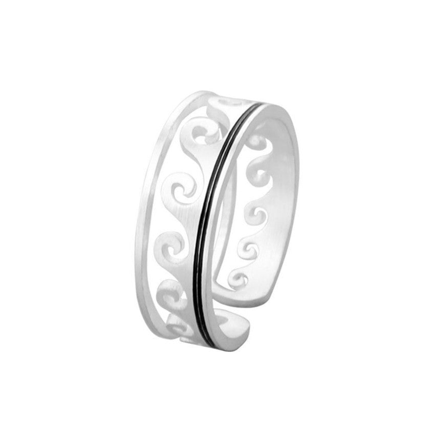 Wave Ring Stainless Steel Unisex Adjustable Beach Wear Gift
