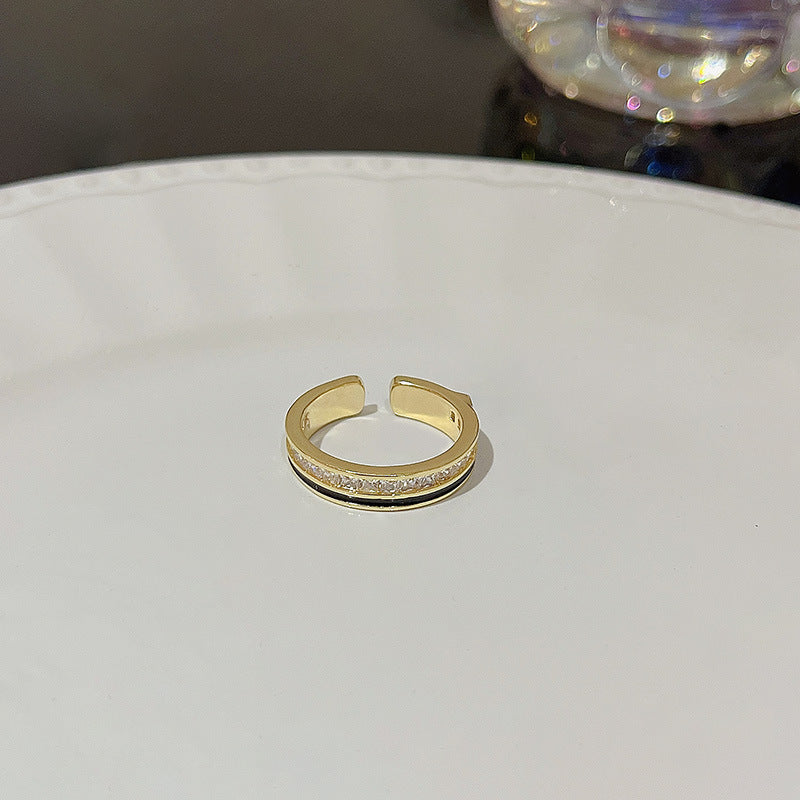 Open Ring For Women Butterfly Zircon Inlaid Copper Ring With Bow Square Heart Elements Fashion Jewelry Sparkle