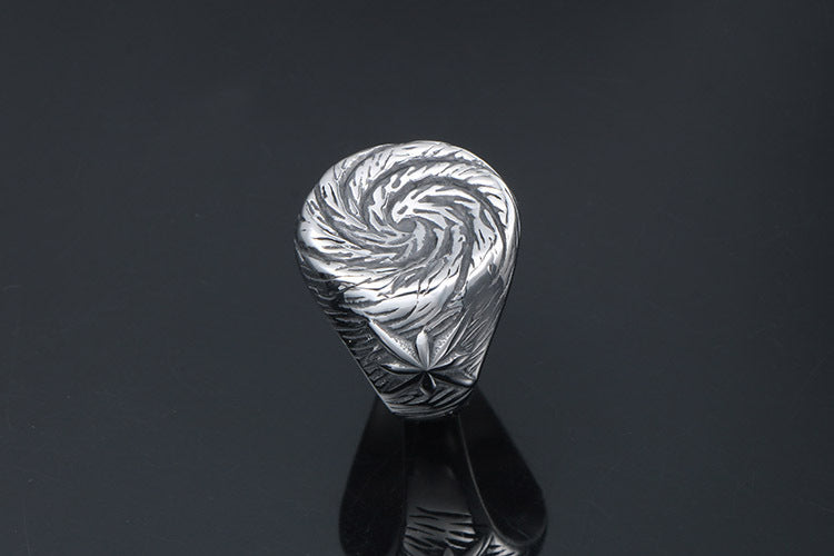 Creative Titanium Steel Mushroom Nail Flower Finger Ring