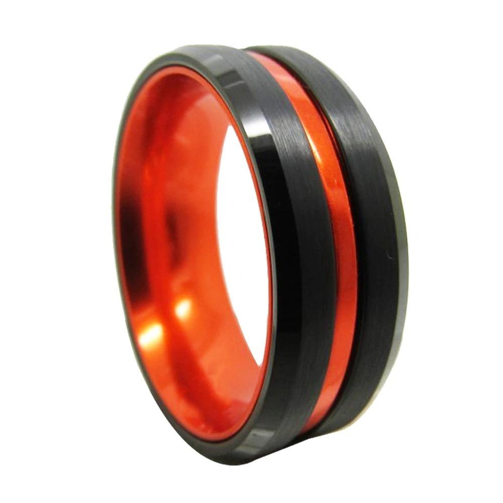 Unisex TitaniumSteel Ring Electroplated Red Green Fashion Jewelry Durable Versatile Accessory Colors Red Green