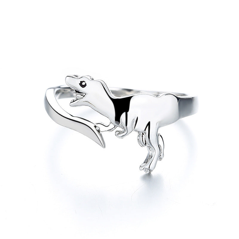 Womens Adjustable Dinosaur Ring Alloy Stegosaurus Tyrannosaurus Triceratops Long Neck Dragon For Women Jewelry