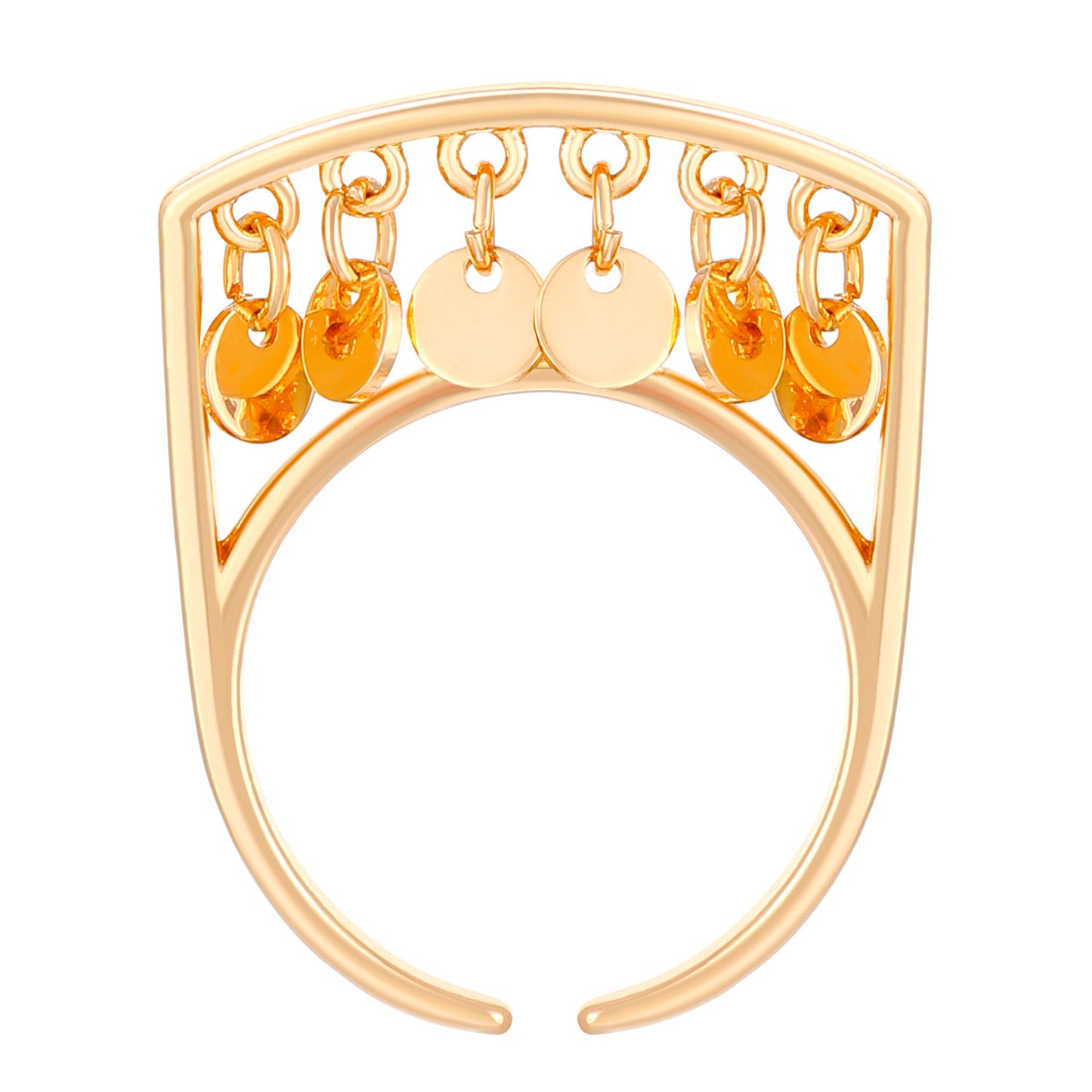 Womens Open Rings Electroplated Copper Geometric Ring Tassel And Circle Lines Design Fashion Jewelry Open Band