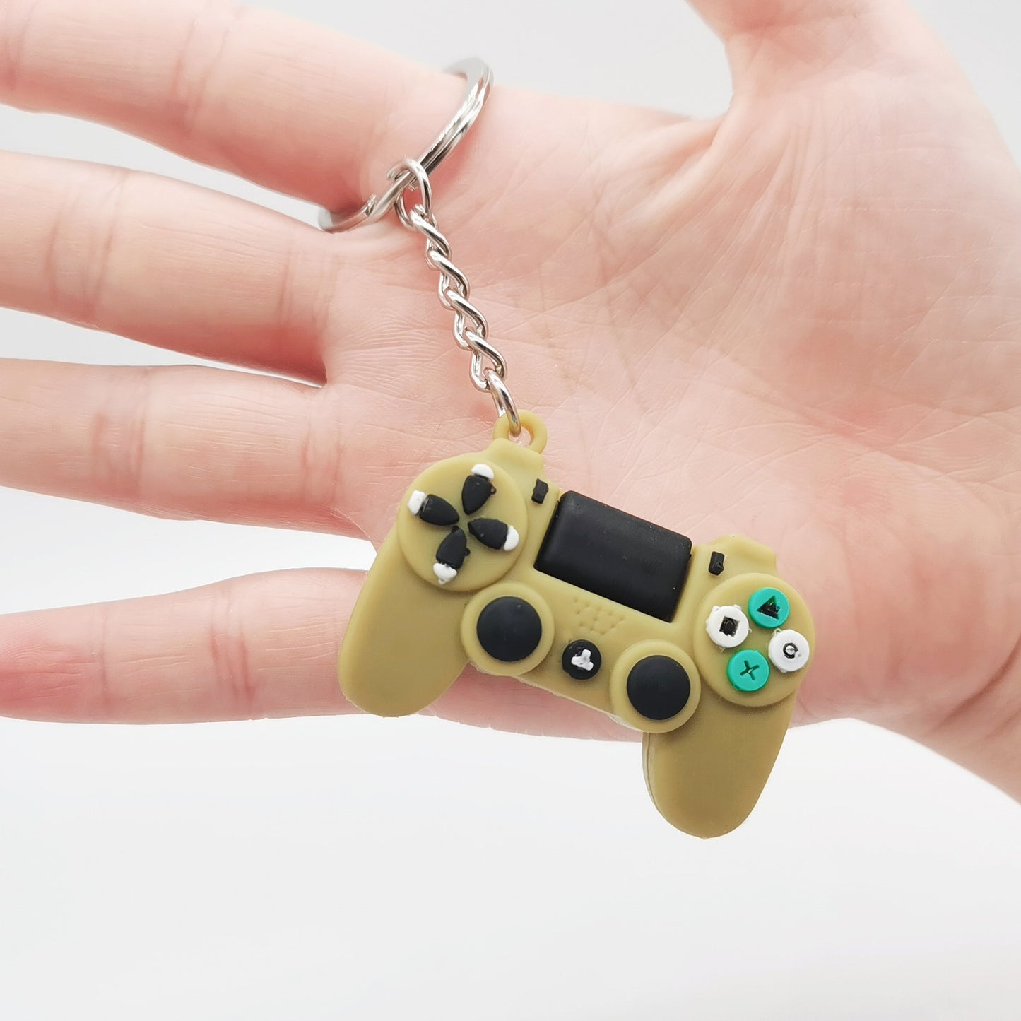 Metal Pendant Keychain With PVC Soft Rubber Construction Game Console Design Unisex Simulation Toy Accessory Kit
