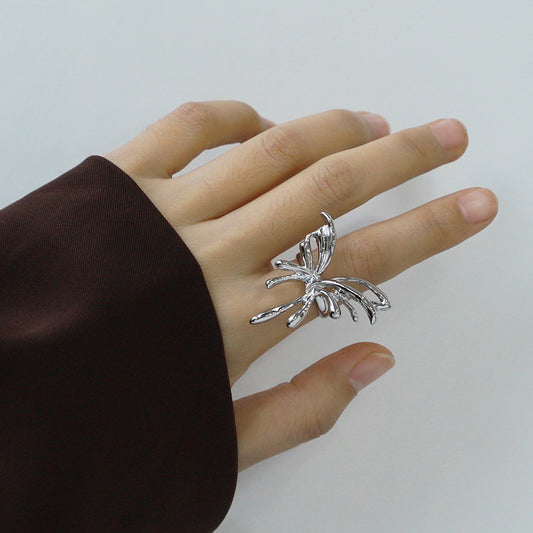 Womens Butterfly Bow Insect Ring Lava Metal Alloy Fashion Jewelry Statement Piece Unique Design Everyday Wear