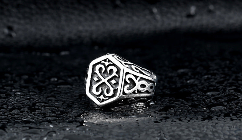 Men's Stainless Steel Warrior Ring Retro Knight Jewelry