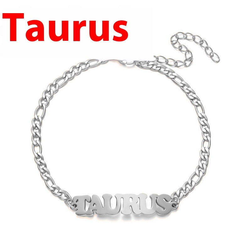 Unisex Stainless Steel Zodiac Bracelet Electroplated Gold Constellation Jewelry Gemini Sign For All Daily Wear