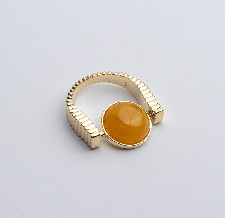 Natural Stone Fidget Spinner Ring Interchangeable Jewelry