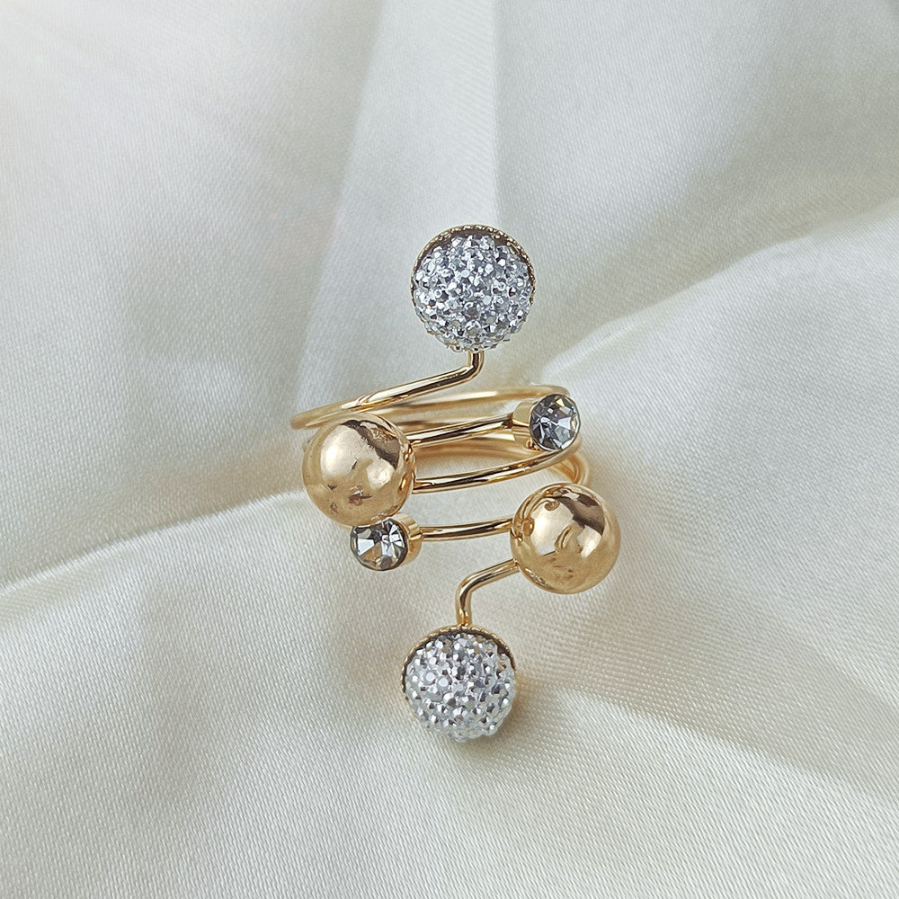 Womens Alloy Buckle Geometric Rings Simple Spring Ring Fashionable Scarf Rings Unique Design Ring Elegant Ring