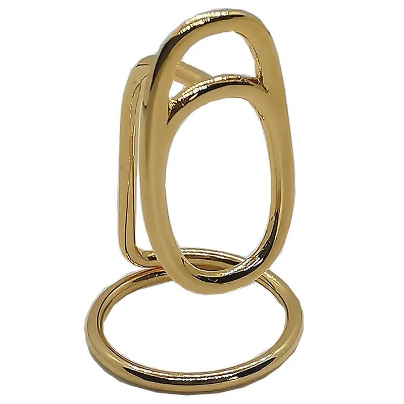 Unisex Geometric Alloy Rings Electroplated Metal Fashion Jewelry Single Ring And Double Ring Fingertip Cool Rings