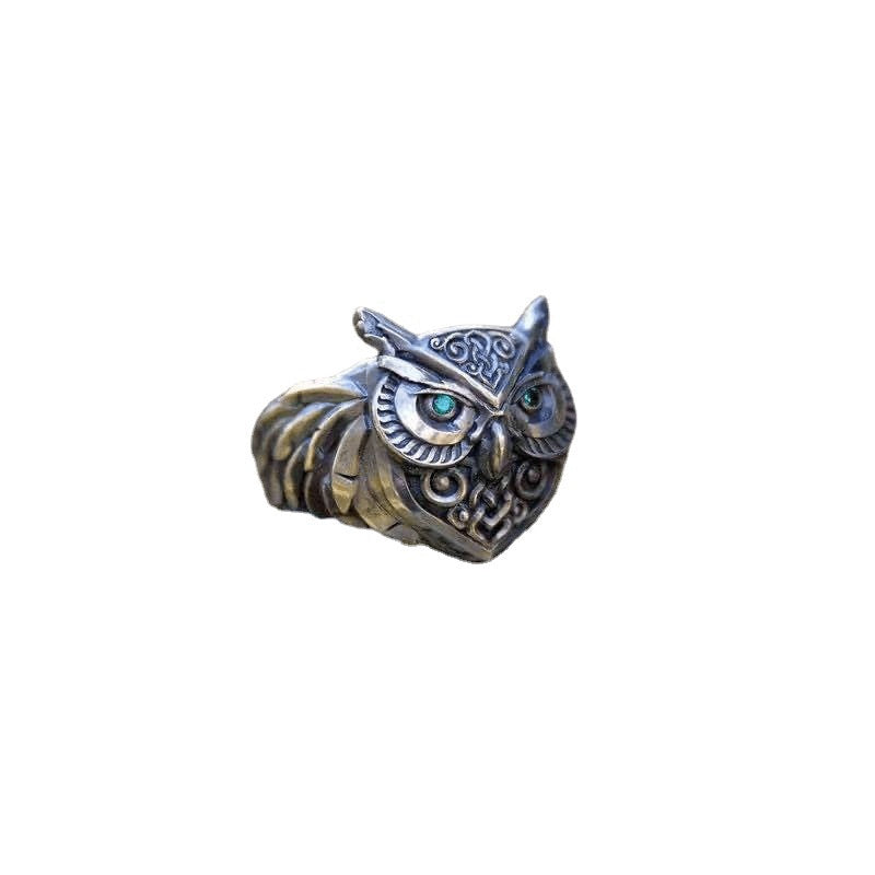 Womens Vintage Owl Ring With Animal Carved Pattern Alloy Jewelry For Festivals Individually Packed Gift For You