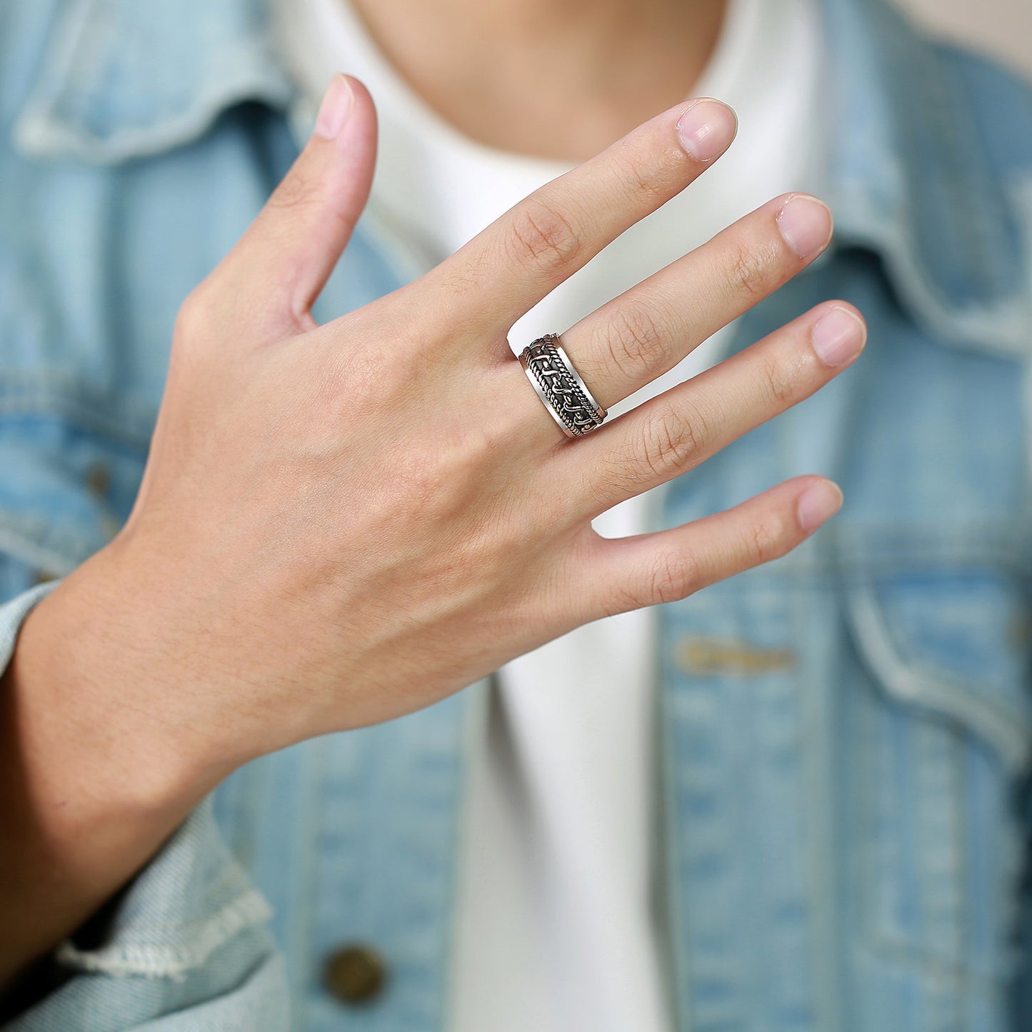 Stainless Steel Ring Personalization Cast Vintage Color Sizes 7 8 9 10 11 12 Timeless Steel Ring For Daily Uses