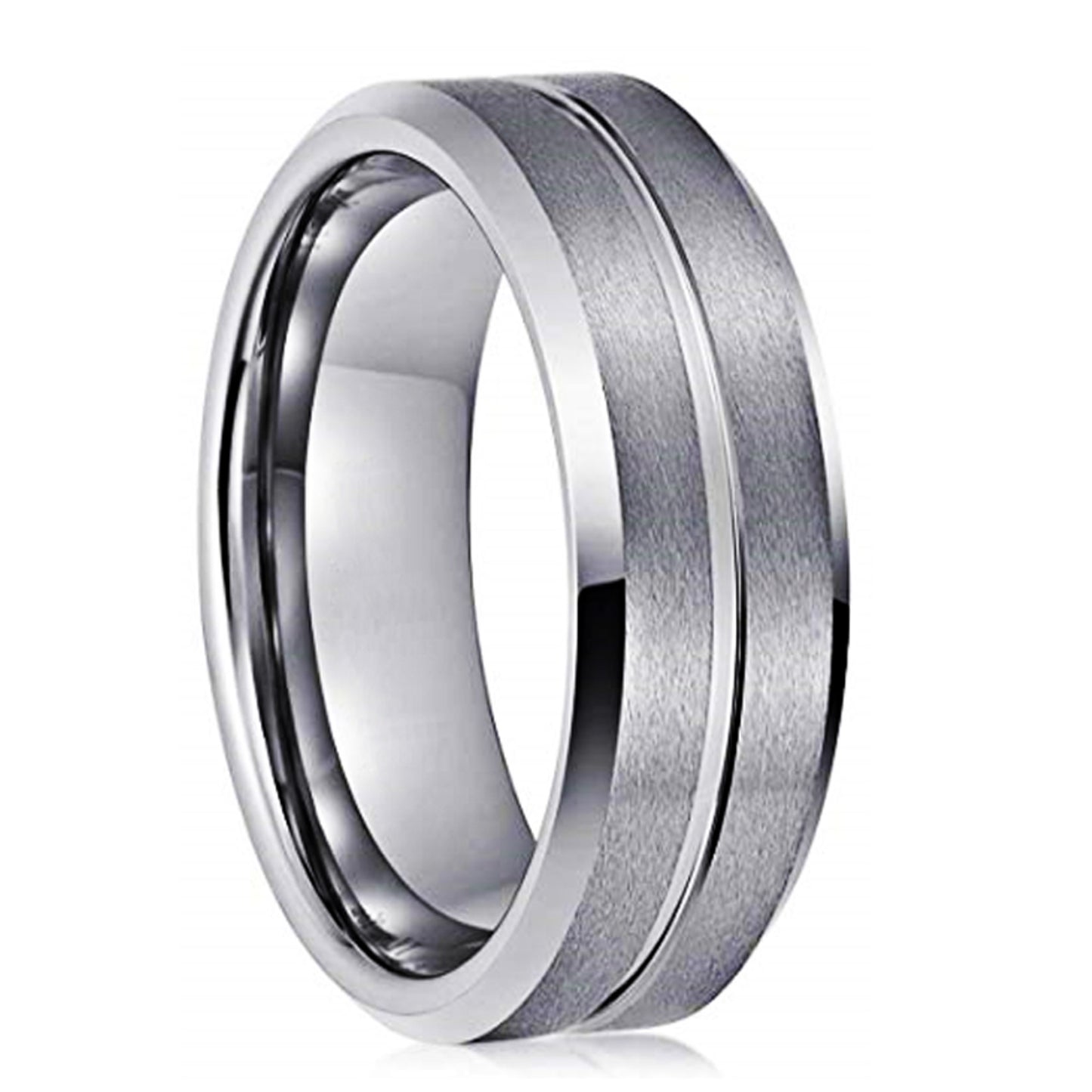 Unisex Tungsten Ring With Geometric Design For Everyday Wear Durable Fashion Accessory Everyday Wear Essential